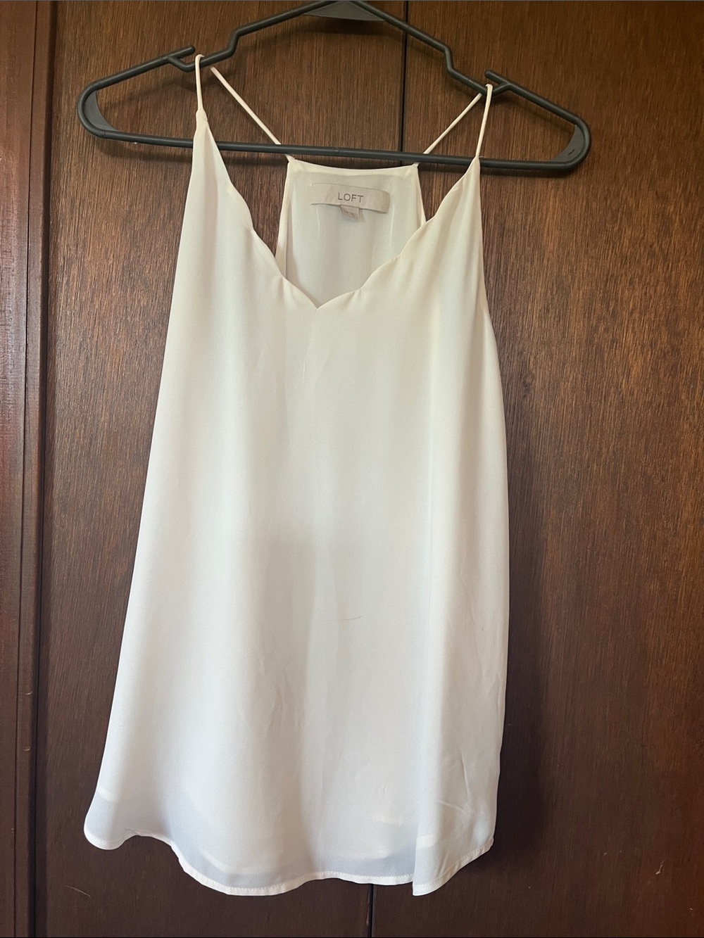 LOFT XS Cream Lightweight Spaghetti-Strap Cami